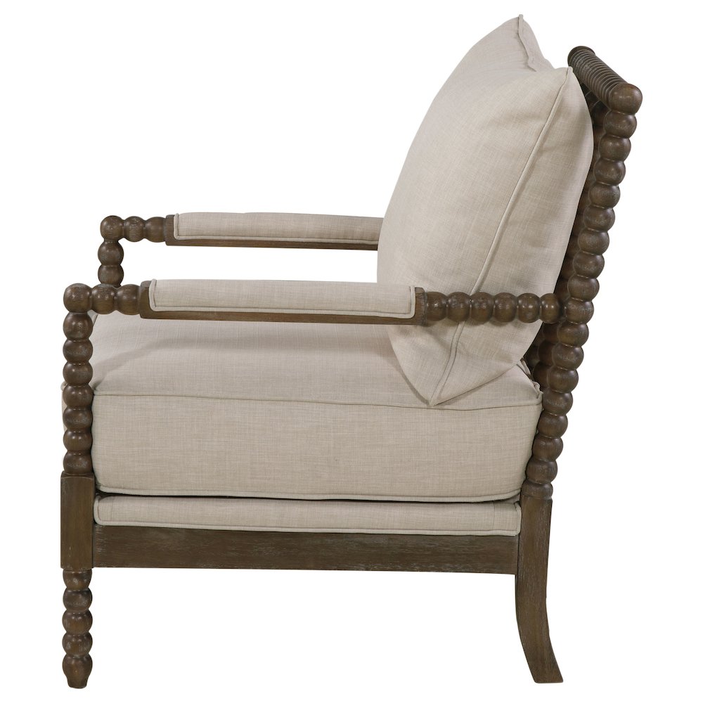 Traditional Faux Linen Accent Armchair
