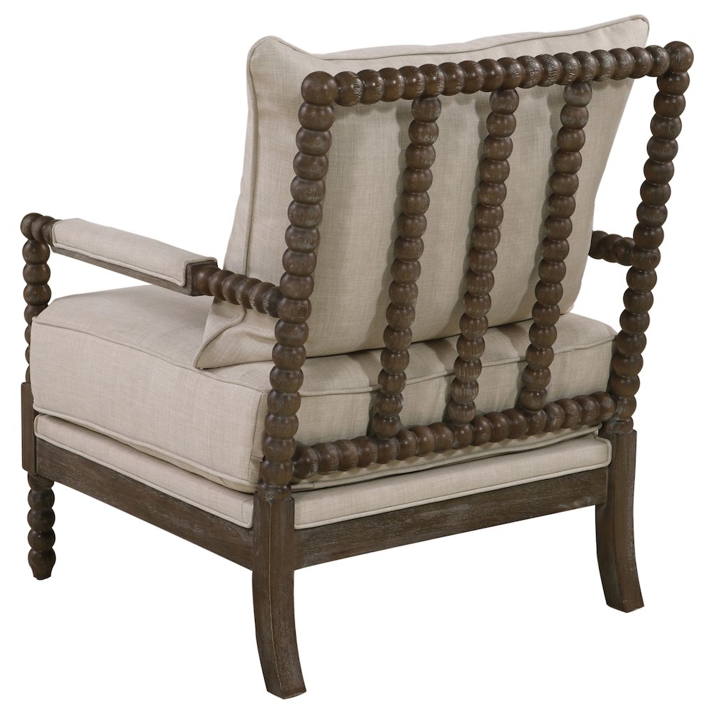 Traditional Faux Linen Accent Armchair