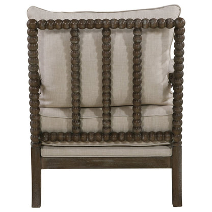 Traditional Faux Linen Accent Armchair