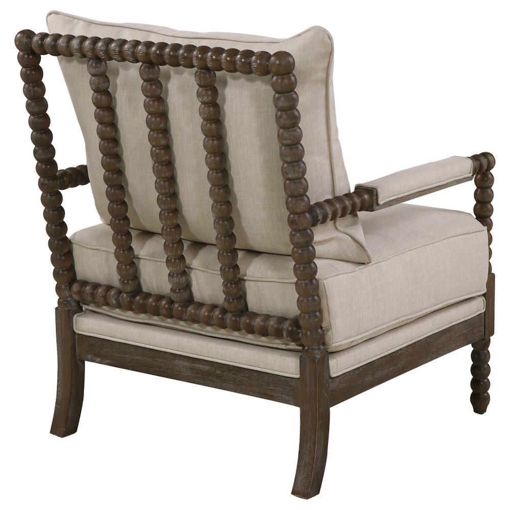 Traditional Faux Linen Accent Armchair