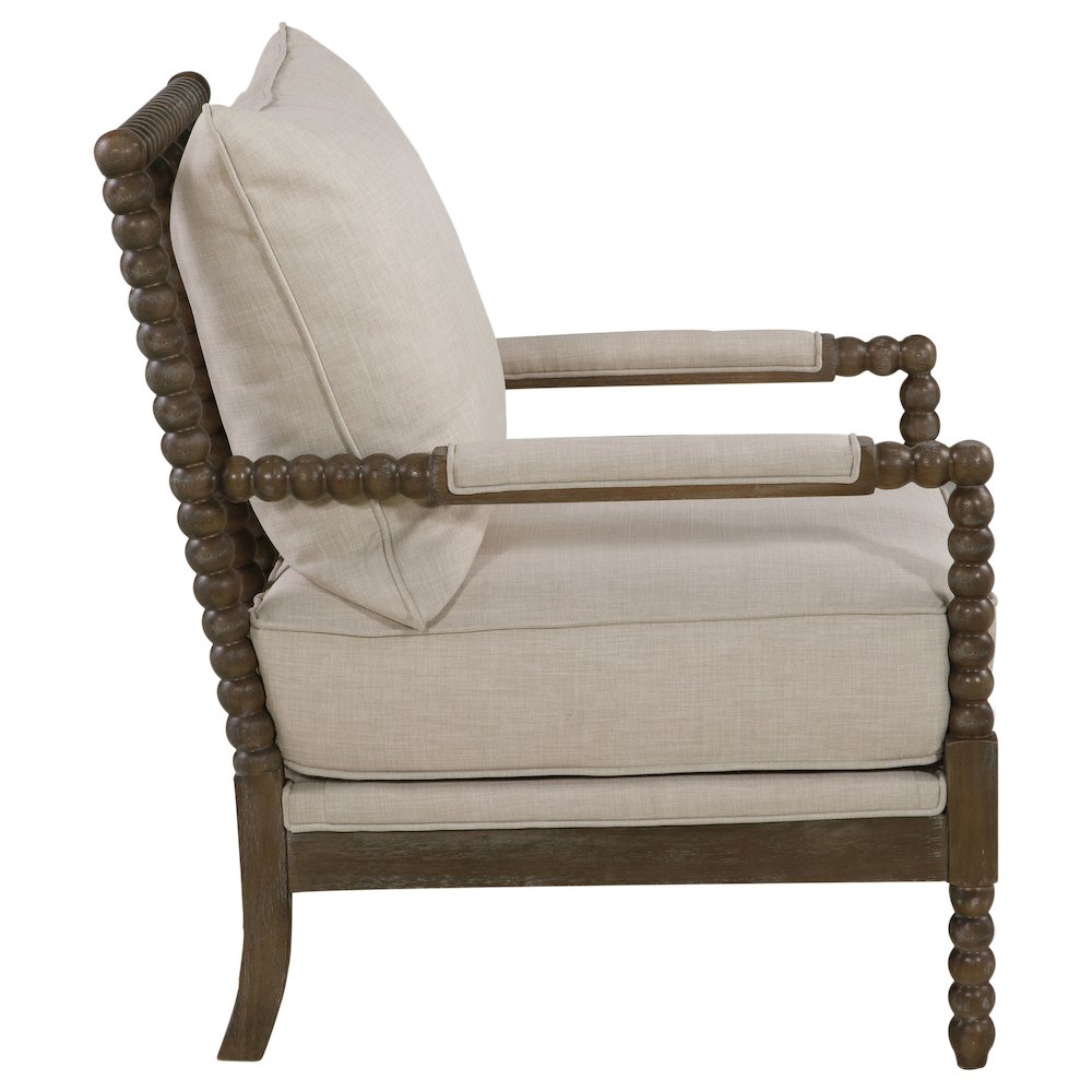 Traditional Faux Linen Accent Armchair