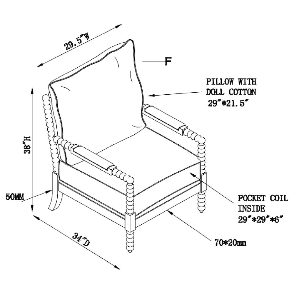 Traditional Faux Linen Accent Armchair