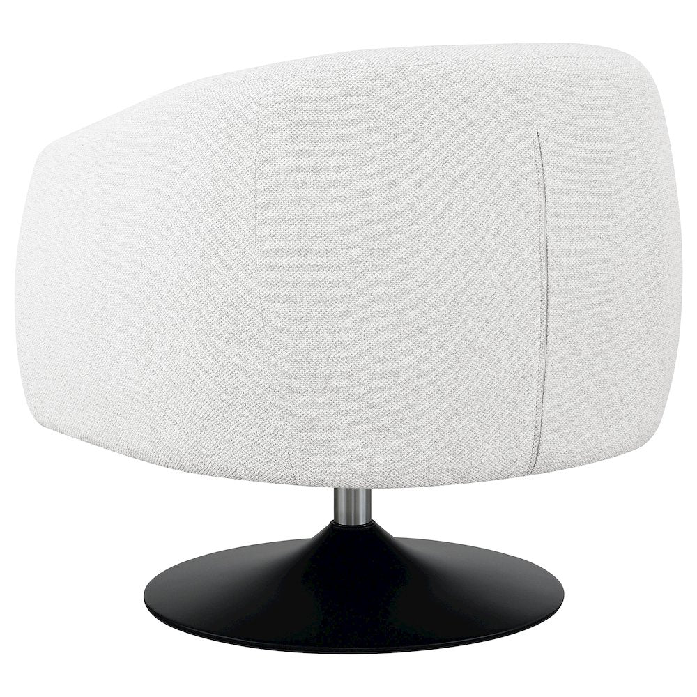 Beige Upholstered Swivel Accent Chair