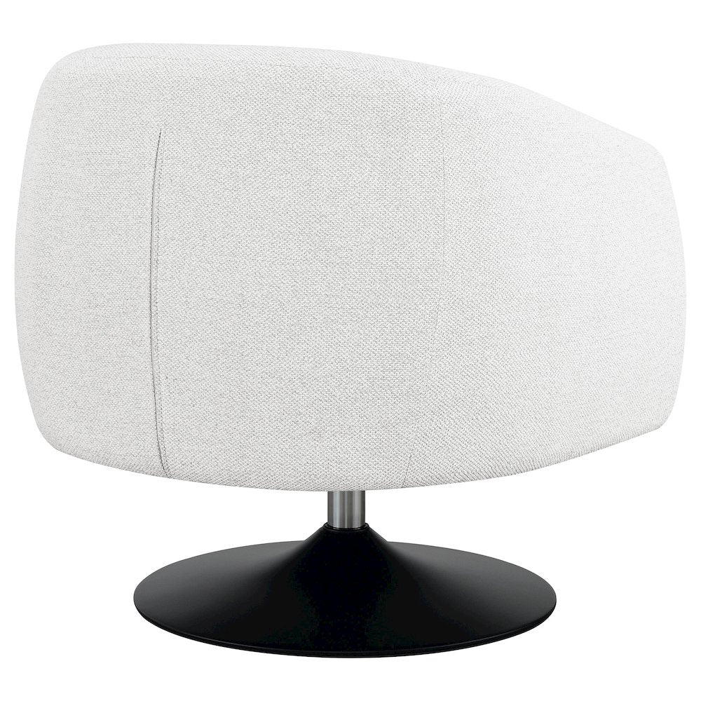 Beige Upholstered Swivel Accent Chair