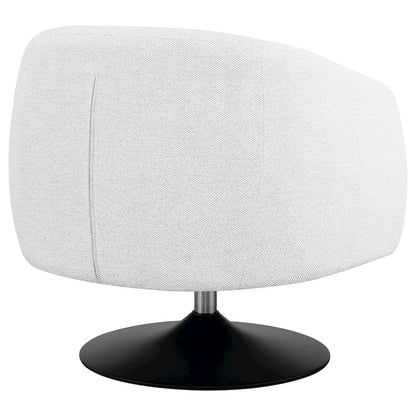 Beige Upholstered Swivel Accent Chair
