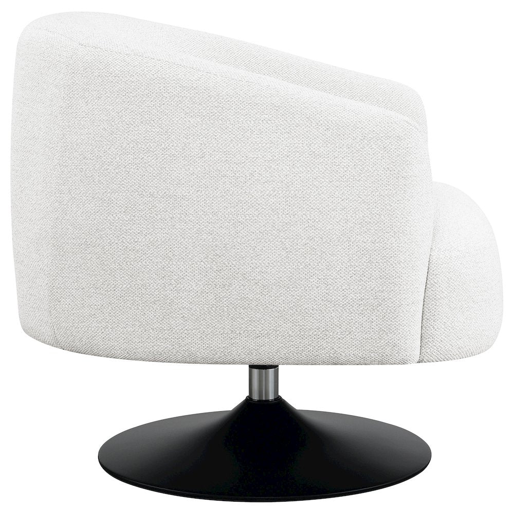 Beige Upholstered Swivel Accent Chair