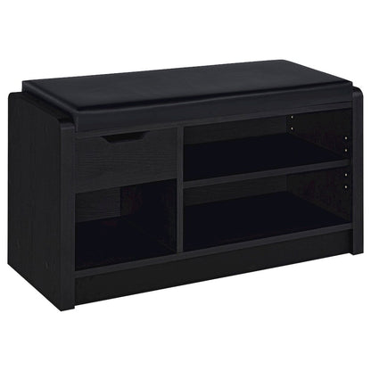 Astor Black 1-drawer Storage Bench
