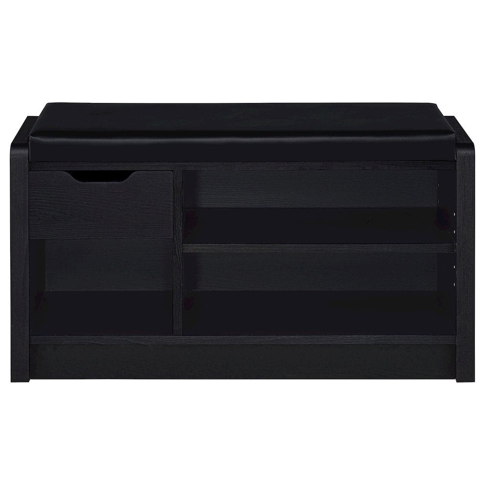 Astor Black 1-drawer Storage Bench