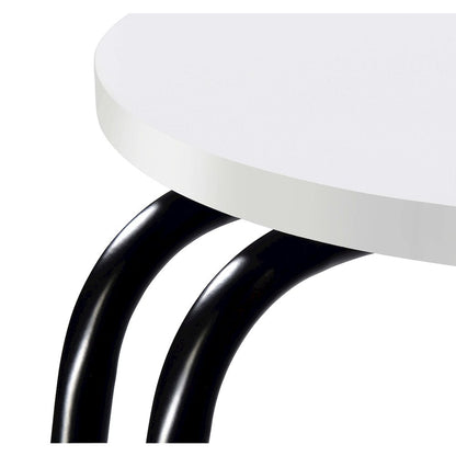 White and Black 3-Tier Round Side Table