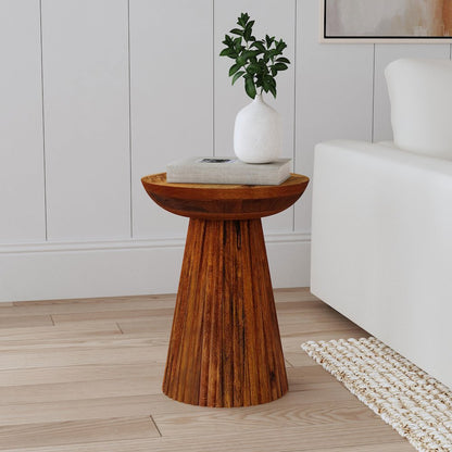Wild Honey Side Table with Pedestal Base