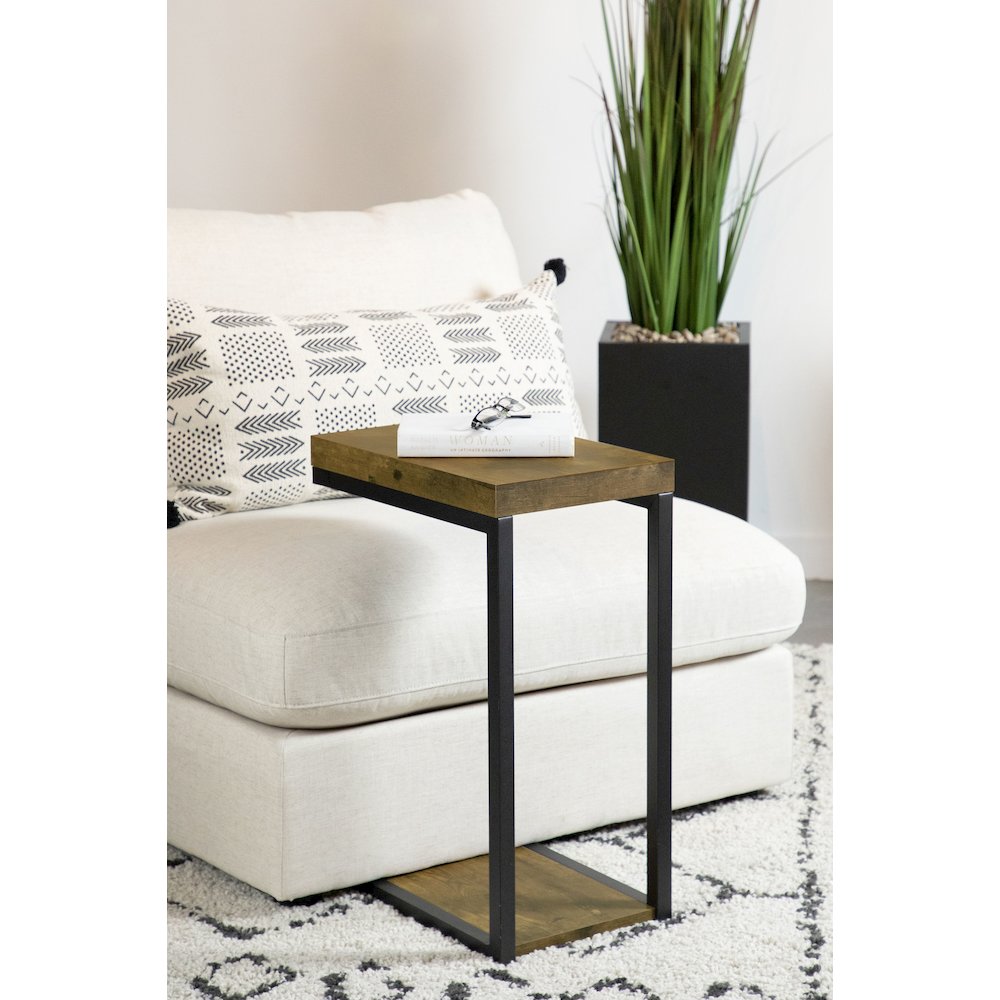 C-Shape Wooden Top Snack Table
