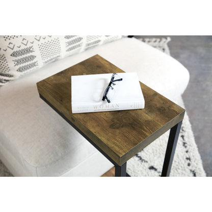 C-Shape Wooden Top Snack Table
