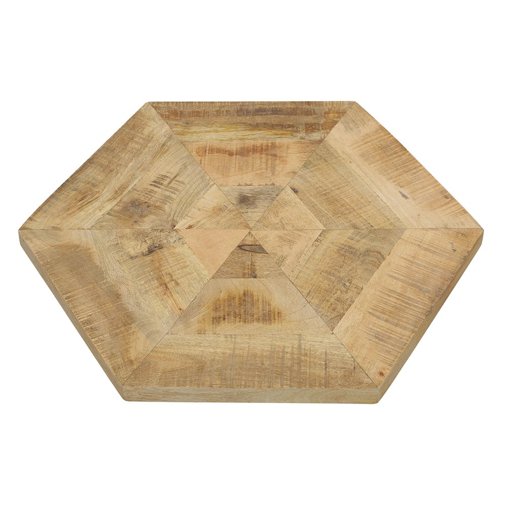 Natural and Black 2-piece Hexagon Nesting Table