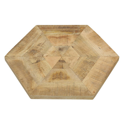 Natural and Black 2-piece Hexagon Nesting Table