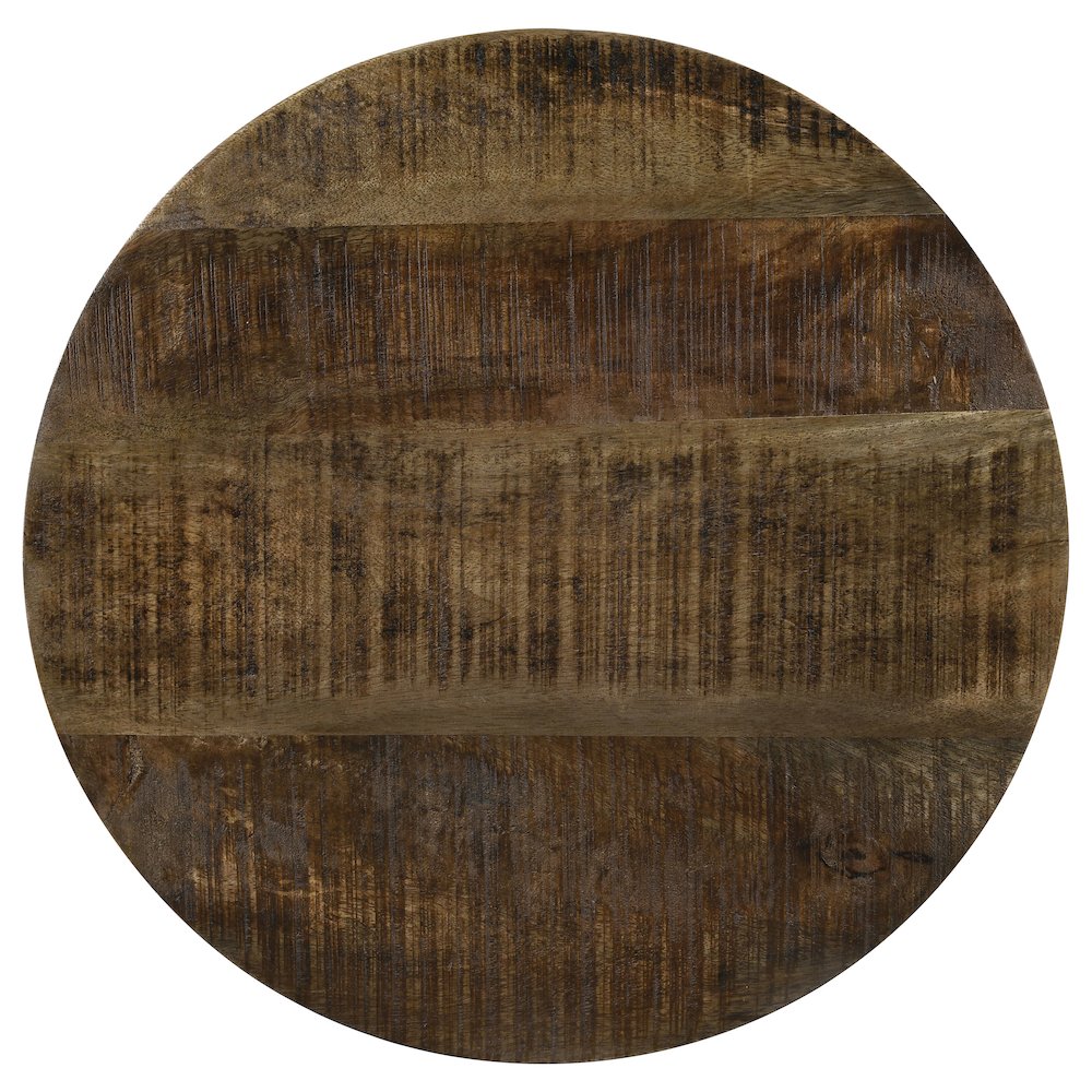 Natural and Black Drum Base Accent Table