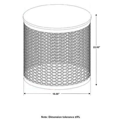 Natural and Black Drum Base Accent Table