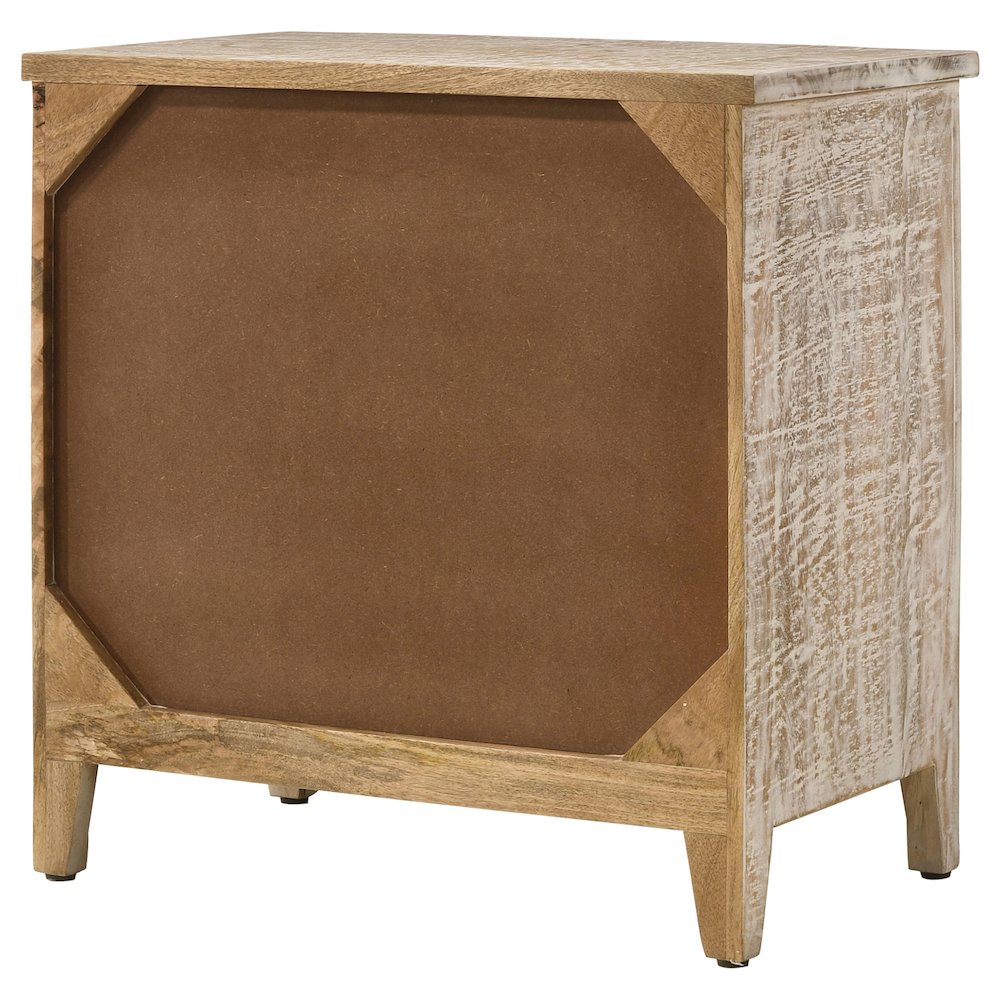 White Distressed 3-Drawer Accent Cabinet