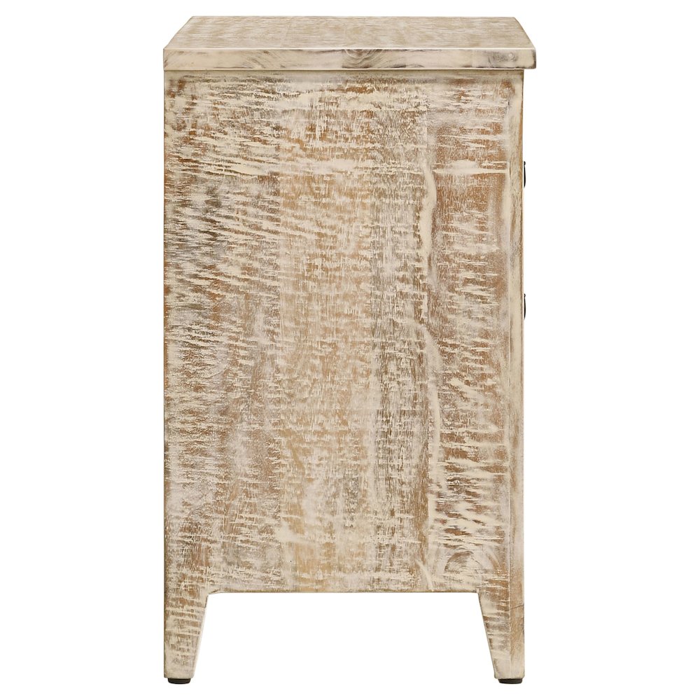 White Distressed 3-Drawer Accent Cabinet