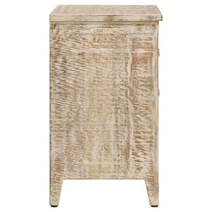 White Distressed 3-Drawer Accent Cabinet
