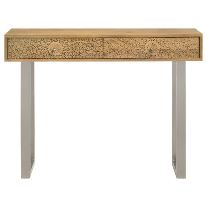 Natural and Silver 2-Drawer Console Table