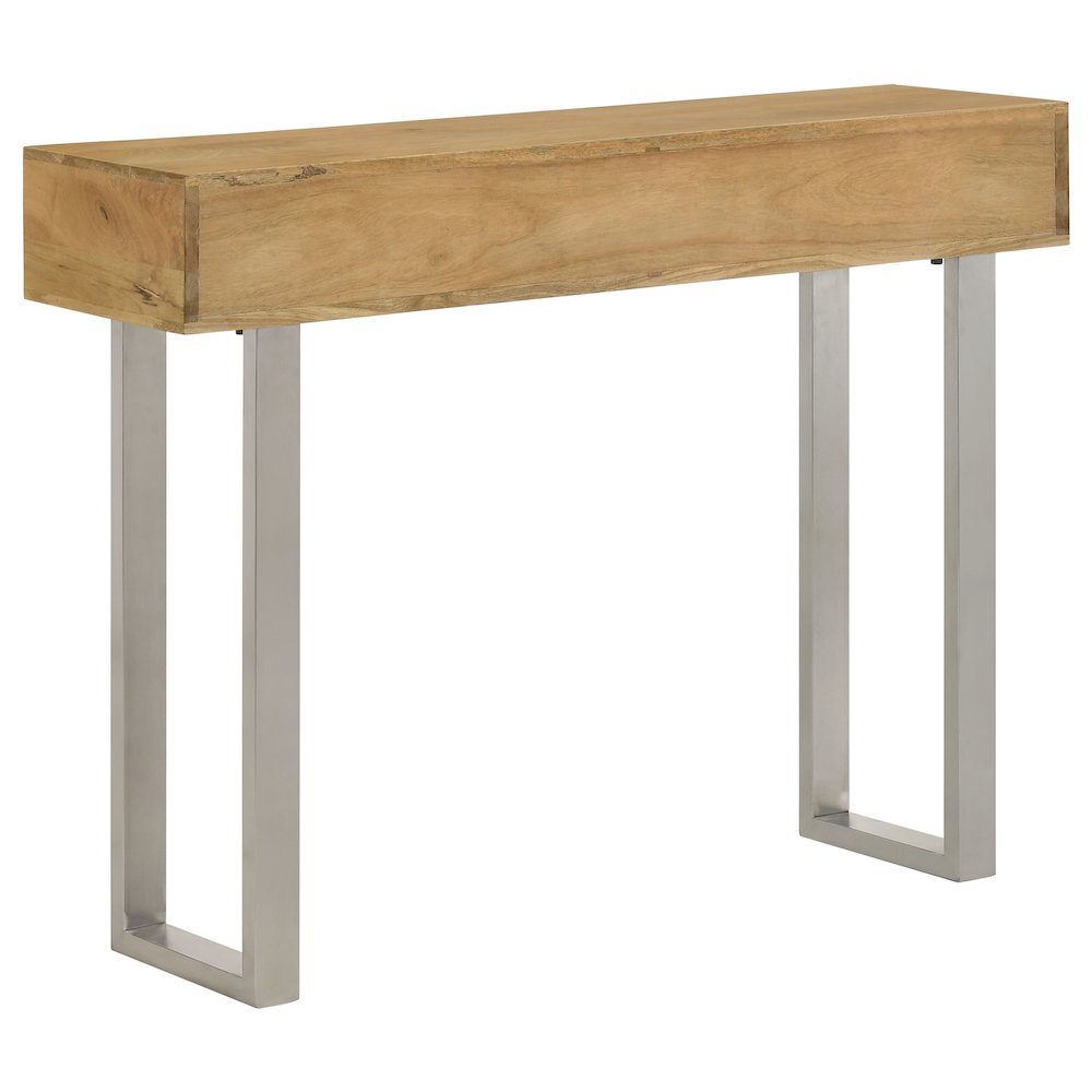 Natural and Silver 2-Drawer Console Table