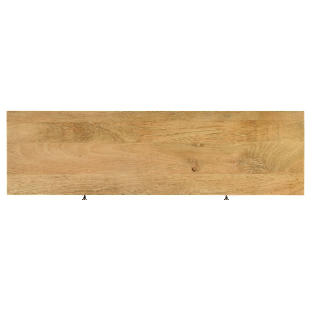 Natural and Silver 2-Drawer Console Table