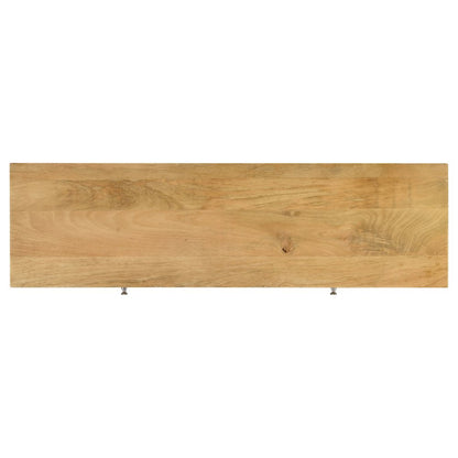 Natural and Silver 2-Drawer Console Table