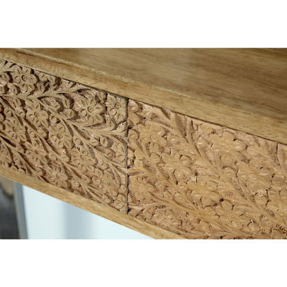 Natural and Silver 2-Drawer Console Table
