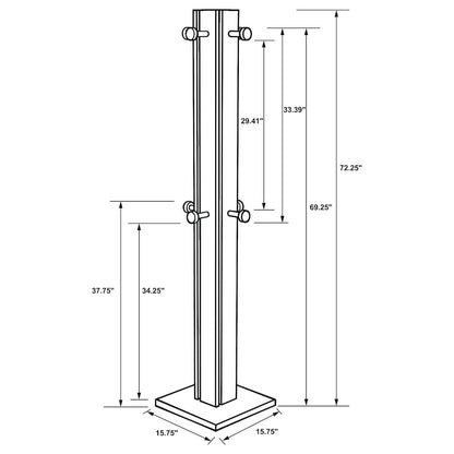 Rawlins Walnut Engineered Wood Coat Rack