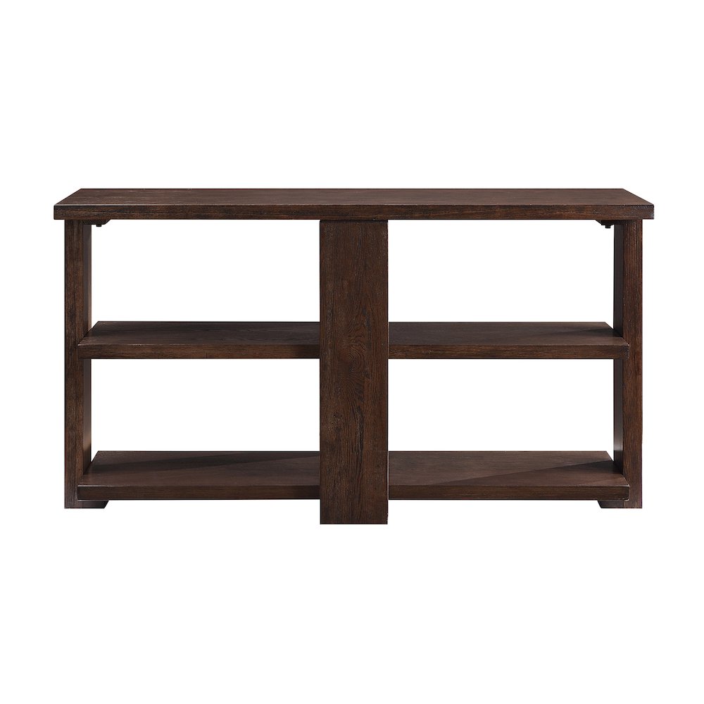 Walnut Sofa Table with 2-Shelf