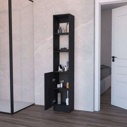 Black Linen Cabinet with 1-Door