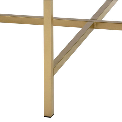 Oak and Gold Coffee Table with Tray Top