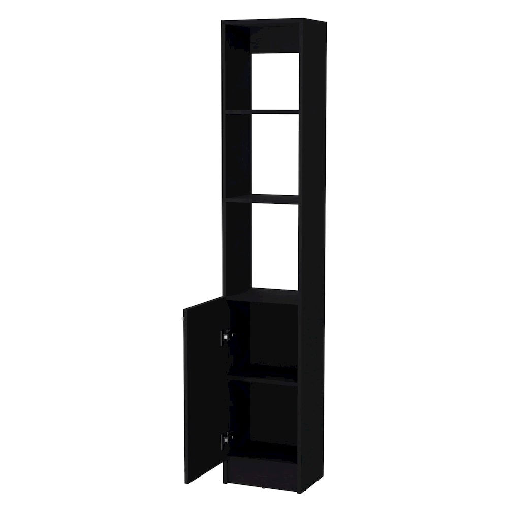 Black Linen Cabinet with 1-Door