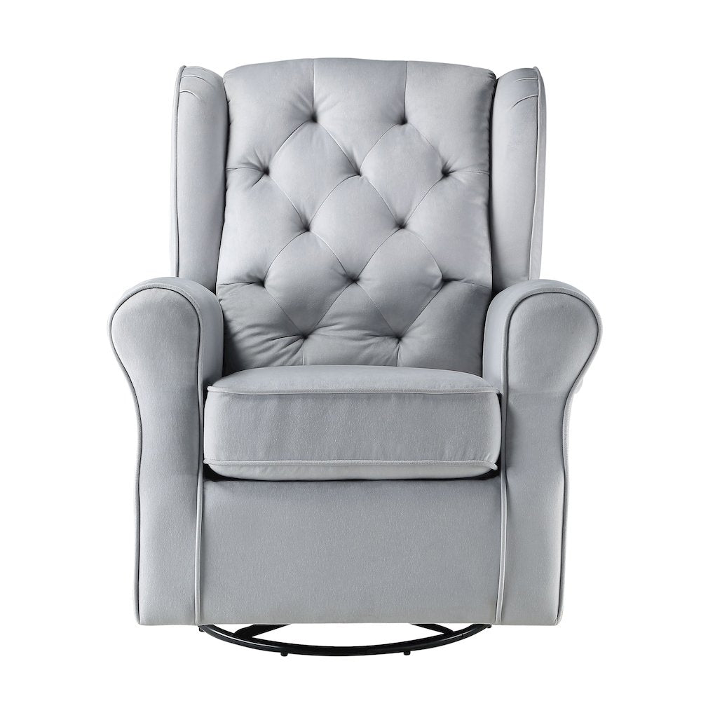 Grey Swivel Chair with Glider