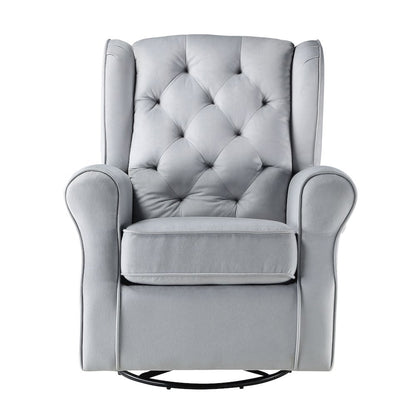 Grey Swivel Chair with Glider