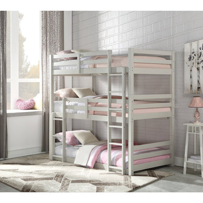 Light Grey Twin Triple Bunk Bed