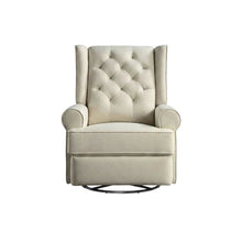 Fabric Glider Recliner Nursery Rocking Chair with USB Port, Traditional, Natural