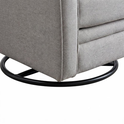 Fabric Swivel Glider Recliner, Manual Nursery Rocking Chair for Bedroom, Gray