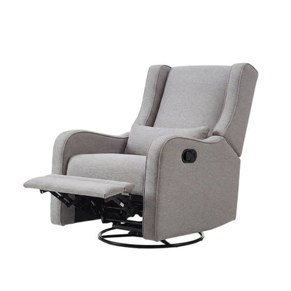Fabric Swivel Glider Recliner, Manual Nursery Rocking Chair for Bedroom, Gray