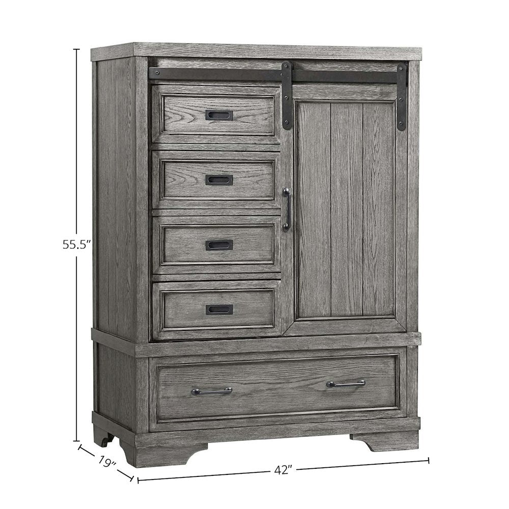 Foundry Wood Chifferobe, Brushed Pewter