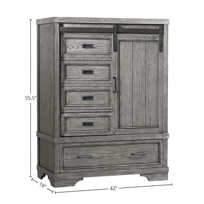 Foundry Wood Chifferobe, Brushed Pewter
