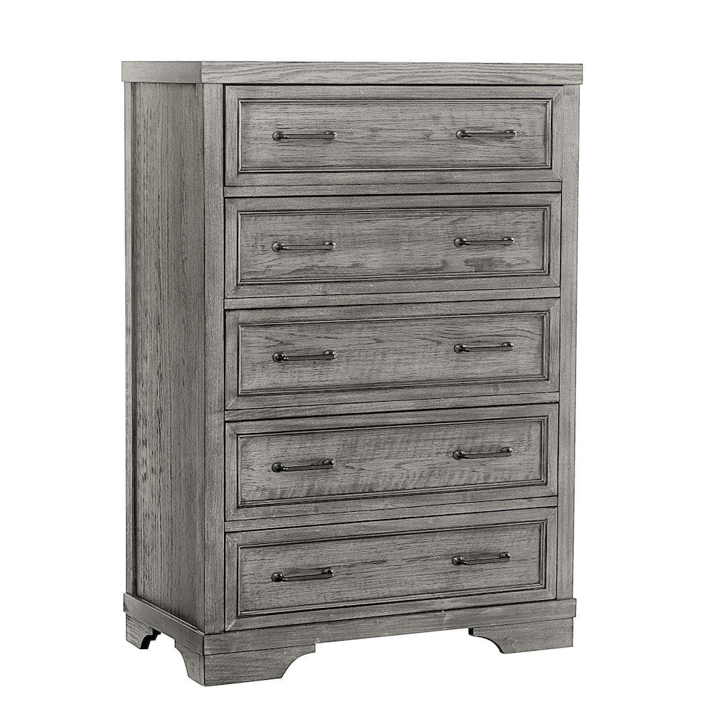 Foundry 5-Drawer Chest, Brushed Pewter