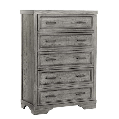 Foundry 5-Drawer Chest, Brushed Pewter