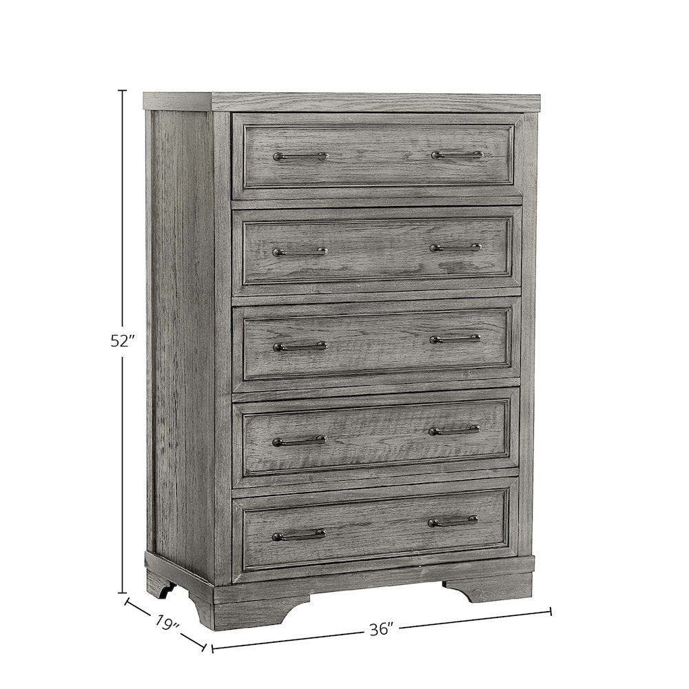 Foundry 5-Drawer Chest, Brushed Pewter