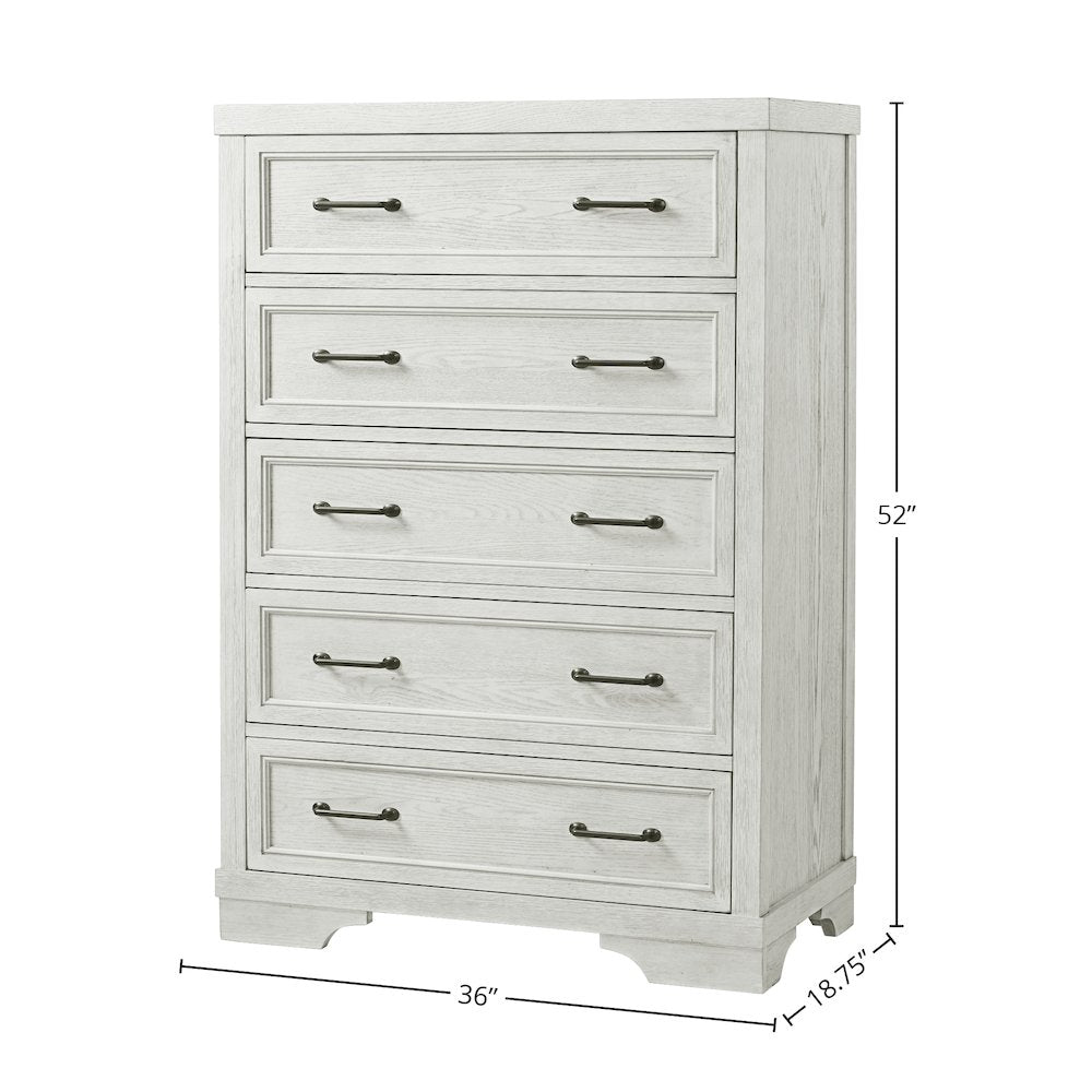 Foundry 5-Drawer Chest, White Dove