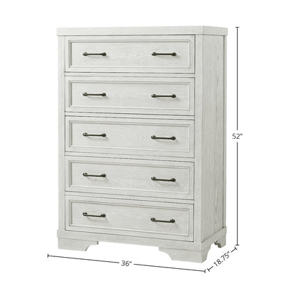 Foundry 5-Drawer Chest, White Dove