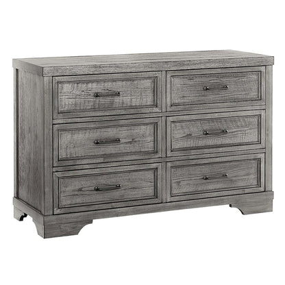 Foundry 6-Drawer Wood Dresser, Brushed Pewter