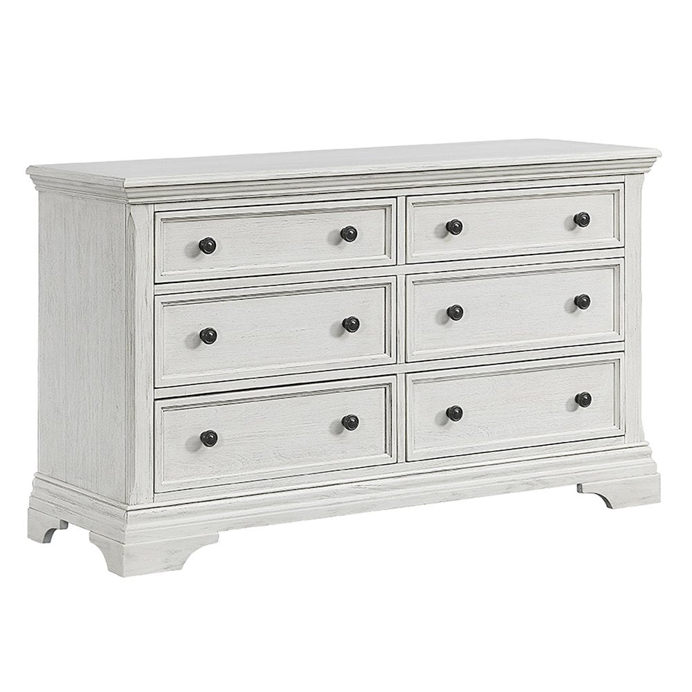 Olivia 6-Drawer Dresser, Brushed White