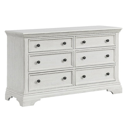 Olivia 6-Drawer Dresser, Brushed White