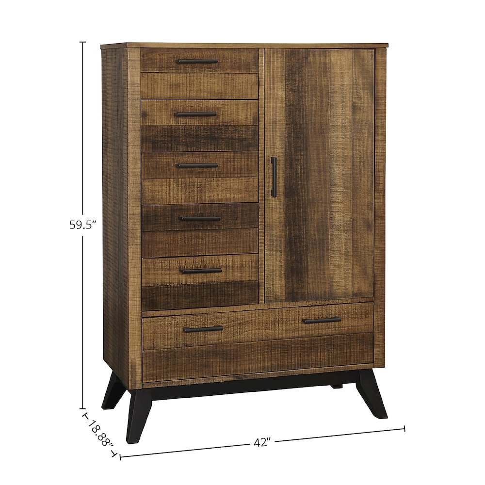 Urban Rustic Wood Chifferobe, Brushed Wheat